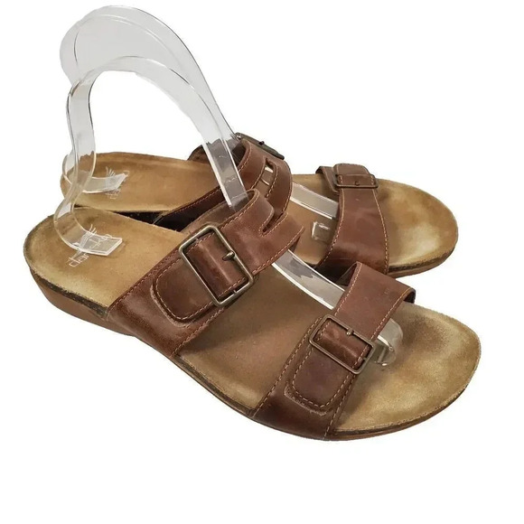 Women's DANSKO Vintage‎ Comfort Wedge Heeled Leather Open Toe Sandals SZ 41 - Picture 1 of 14